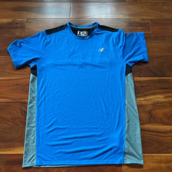 New Balance Men's Blue and Black Performance Tee - Picture 1 of 4